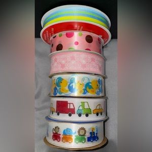New ribbon! Multiple patterns and lengths. Selling as a lot of all 6 spools.